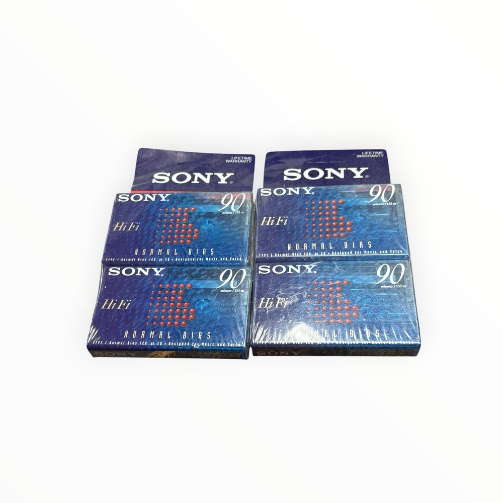 Sony HF 90 Minute High Fidelity Normal Bias Audio Cassette Tapes SET OF FOUR